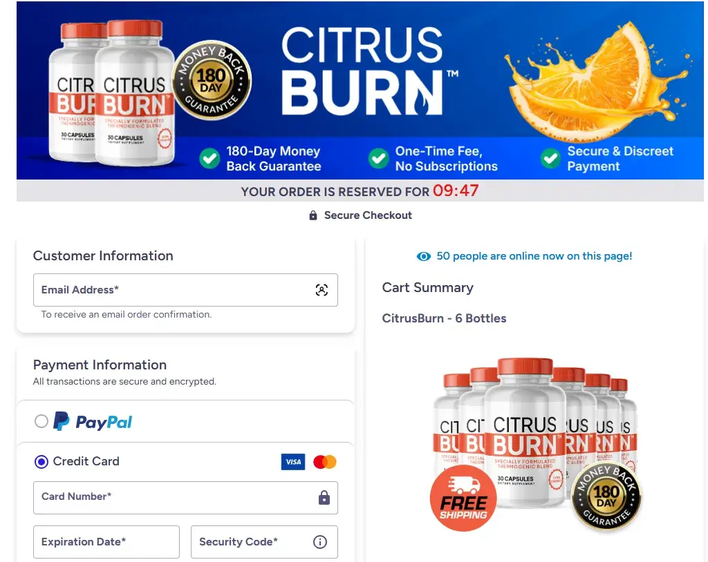 Citrus Burn Order Page